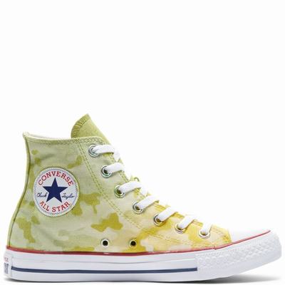 Férfi Converse Camo Chuck Taylor All Star Magasszárú Cipő CO2476093 Citrom Camo